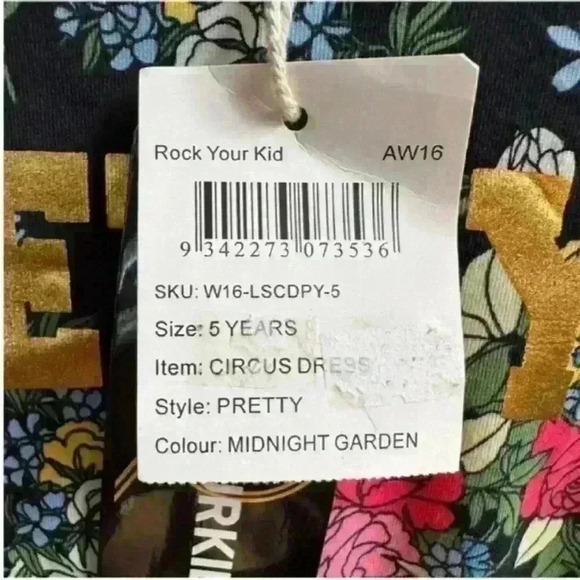 Rock Your Kid “Circus Dress" In Midnight Garden Print Girl's Size 5 Years NWT! - Picture 8 of 9